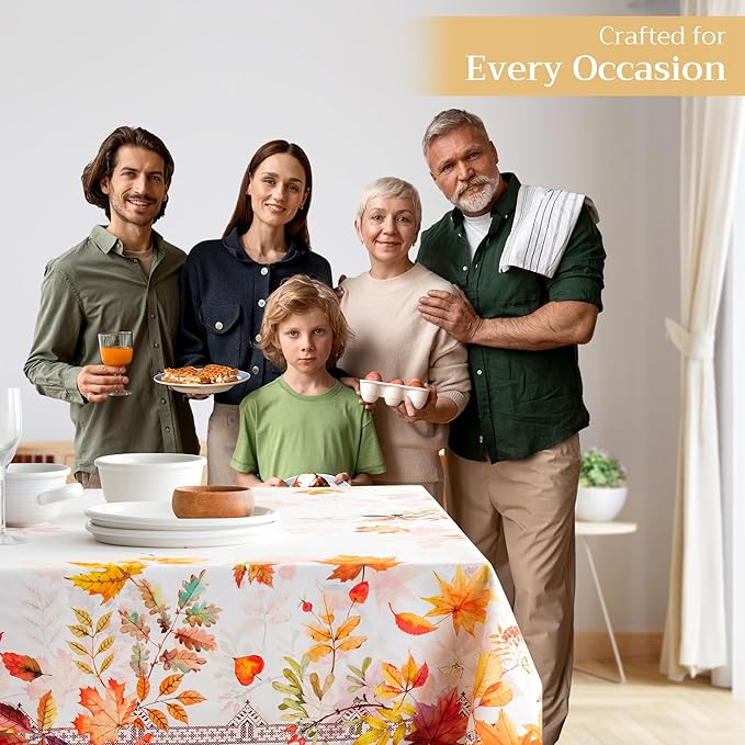 Maison d' Hermine Table Cloth Rectangle Table 100% Cotton 60 x 108 Inches Fall Tablecloth Reusable Everyday Use for Thanksgiving Christmas Decorations Dining Farmhouse Party (Amarante)