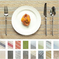 Placemats Set of 4 Vinyl/Plastic Woven Place Mats for Kitchen Table Indoor/Outdoor Washable Placemat Wipeable Dining Table Mats (Aurora Gold,4)