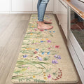 KIMODE Anti Fatigue Kitchen Mat, Cushioned Farmhouse Kitchen Runner, Non Slip Waterproof Kitchen Mat for Floor, Memory Foam Standing Desk Mat for Laundry, Office, Sink Brown 17.3"x59"