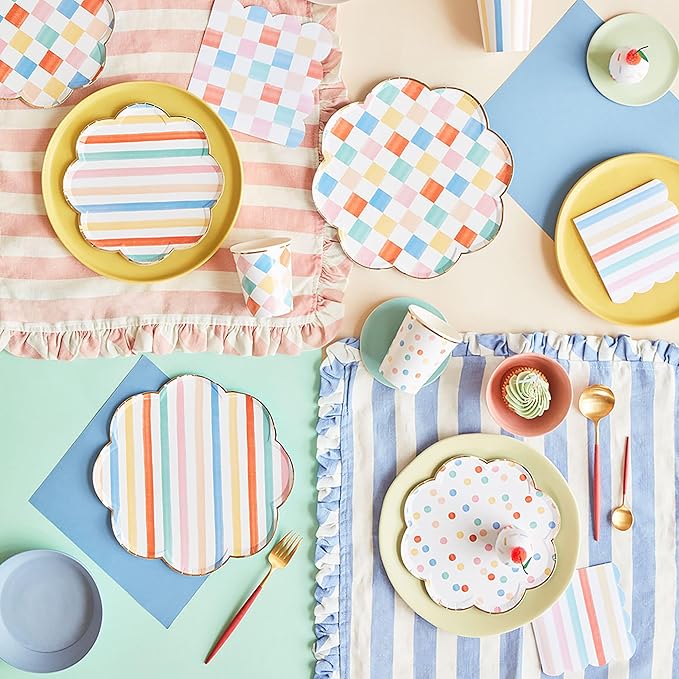 Meri Meri Colorful Pattern Dinner Plates (Pack of 8)