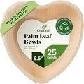 Chic Leaf Palm Leaf Bowls - Mini Disposable Heart Shaped Bamboo Style Plates - Paper Plates Alternative for Weddings & Parties - Compostable, Bridal Shower & Romantic Dinner for 2 (6.5'' - 25 Pack)