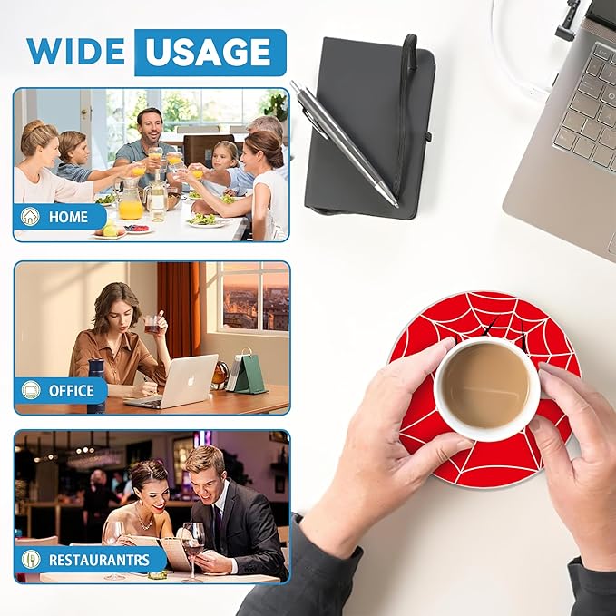 Drinks Coasters Set of 4, Cool Red Spider Round 4" Cup Coasters, Absorbent Ceramic Stone Coasters with Cork Base, Cute Coasters for Table Home Décor, Ideal Gifts for Women Men