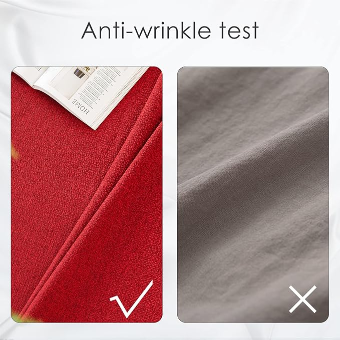 BALCONY & FALCON Rectangle Tablecloth Washable Wrinkle Resistant and Water Proof Table Cloth Decorative Linen Fabric Tablecloths for Dining Parties Kitchen Wedding and Outdoor Use (Red, 90x132)