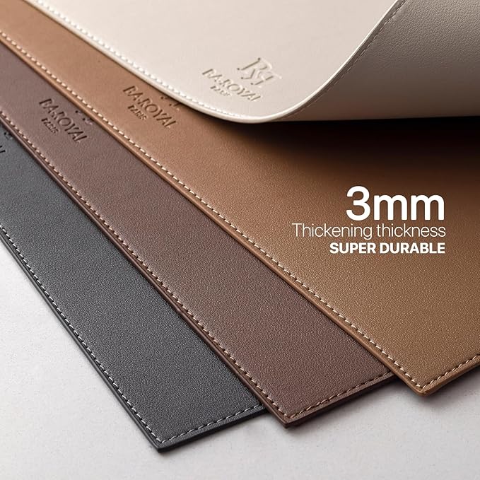 Faux Leather Placemats Set of 12 Vinyl Washable Wipeable Table Mats for Kitchen Dining Table Heat Resistant Waterproof Modern Indoor/Outdoor Placemats Non-Slip Easy Clean Place Mats (Gray)