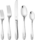 Modern Silverware Set, 18/10 Stainless Steel Flatware, Mirror Finish, Dishwasher Safe, Elegant Cutlery for Home and Dining, Built to Last (40-Piece, Imperial)
