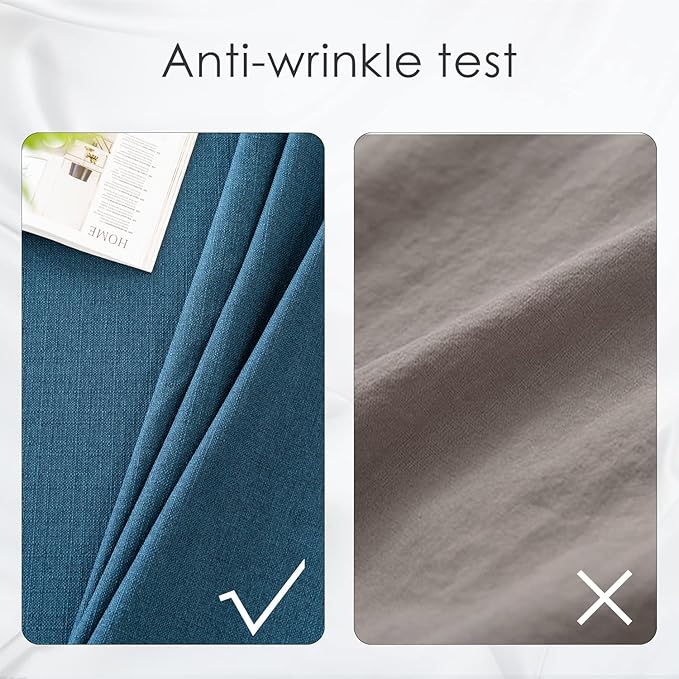 BALCONY & FALCON Rectangle Tablecloth Washable Wrinkle Resistant and Water Proof Table Cloth Decorative Linen Fabric Tablecloths for Dining Parties Kitchen Wedding and Outdoor Use (Navy Blue, 47x63)