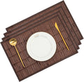 Bamboo Placemats Set of 4 Rectangular Natural Bamboo Table Mats for Dining Kitchen Table Protection Heat Resistant 17.7" W x 11.8" L Dark Brown