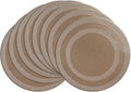 PIGCHCY Round Placemat Set of 8 Vinyl Washable Kitchen 15 inch Table Placemats for Wedding Holiday Party (8pcs Round, Champagne)