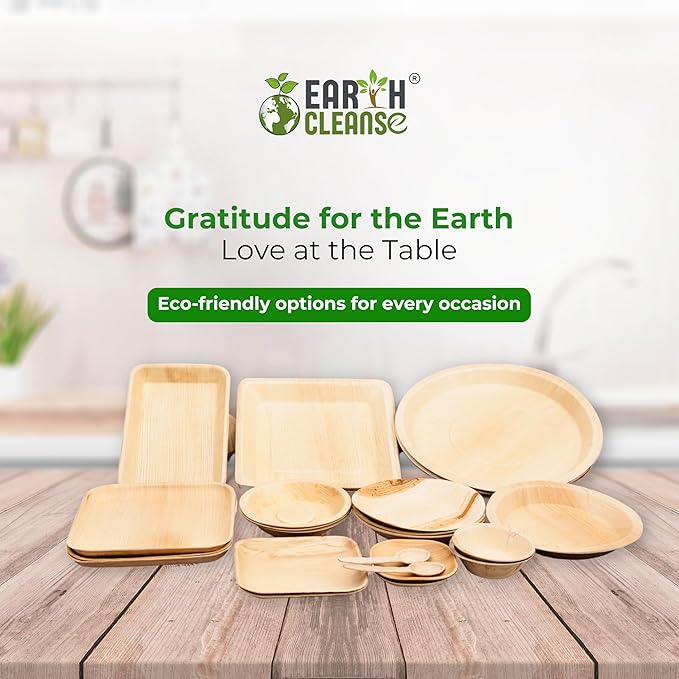 Compostable Palm Leaf Plates 10 Inch Round (200 Pack) | Disposable Biodegradable Plates Like Bamboo & Wooden | Microwave & Oven Safe | Eco-Friendly Dinnerware for Parties & Events