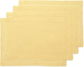 Solino Home Linen Yellow Placemats Set of 4-100% Pure Linen Placemats 14 x 19 Inch for Spring, Easter - Fete