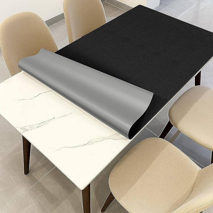 Warmstar Leather Table Cover 16 x22 Inch, 1.8MM Thick PVC Table Protector Waterproof, Desk Cover Protector Non-Slip Table Pad for Kitchen, Dresser, Gaming Desk,Dining Room Table