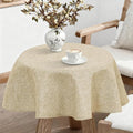 JIUZHEN Round Textured Table Cloth Linen Wrinkle Free Stain Resistant Farmhouse Decorative Circular Tablecloth for Kitchen, Dining, Party, Wedding, Outdoor Use (40 Inch Round,Beige)