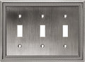 Henne Bery Sunken Pearls Heavy Duty Decorative Wall Plate Switch Plate Outlet Cover (Triple Toggle, Heirloom Silver)