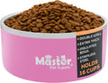 Master Pet Supply Stainless Steel Dog Bowls - 128 oz, Heavy Duty - Hyper Pink, Double Wall Extra-Thick Insulated, Non-Slip Pet Water Bowl for Dogs, Cats & Pets, Anti Rust Metal, Dish Washer Safe