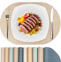 Oval Placemats for Dining Table Set of 6, Washable Leather Table Mats, Waterproof Heat-Resistant Non-Slip Kitchen Placemats, Simple Style Oval Design