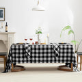 EVERLY 100% Yarn-Dyed Linen Rectangle Tablecloths 60x120Inches for Dining,Buffet Parties,Picnic,Events and Restaurants,Decorative Halloween,Thanksgiving Machine Washable Tablecloths-Black Plaid