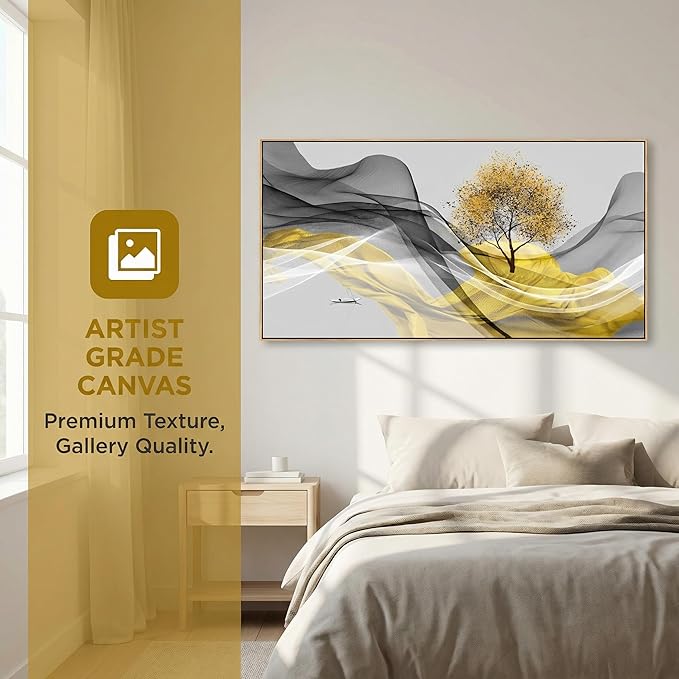 Tucai Decor Framed Wall Art Canvas Modern Light Luxury Abstract Ink Landscape Painting Artwork Waterproof Canvas Print Bedroom Home and Office Wall Art for living Room Wall Decor 24x48inch