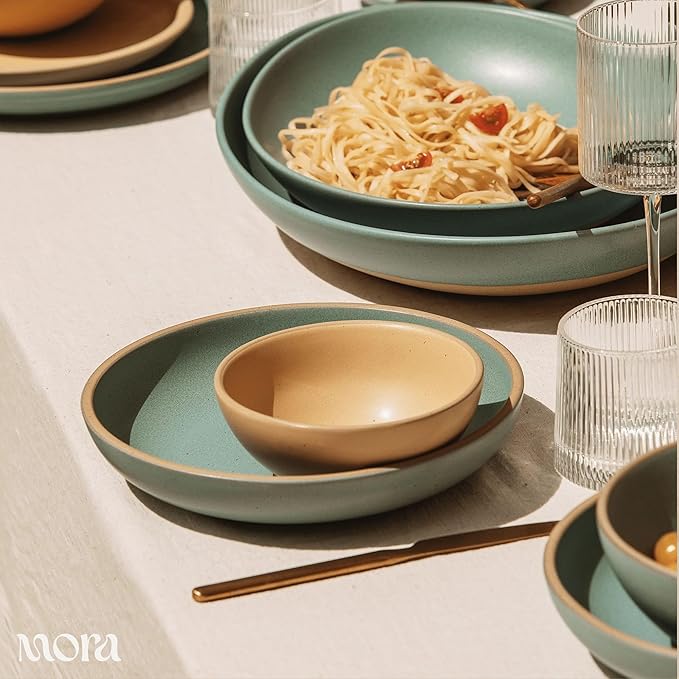 MORA Small Bowls Set of 4, 16oz Ceramic Pottery Dessert Bowls - Microwave, Oven and Dishwasher Safe - Merrigold
