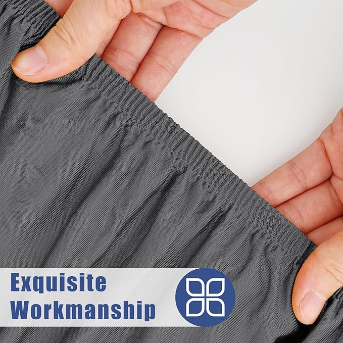 Spandex 5 Foot Rectangle Table Cloth 2 Pack, Elastic Fitted Tablecloths for Picnic, Stretch Washable Patio Table Cover for Outdoor, Camping, Banquet and Parties (Dark Grey, 30"x60")