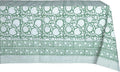 ATOSII Shalimar Green 100% Cotton Rectangle Fall Tablecloth, Handblock Floral Table Cloth Linen for Kitchen Dining I Parties Wedding Outdoors Christmas Thanksgiving I Fall Home Decor 60 X 108 Inches