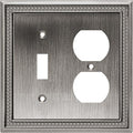 Henne Bery Sunken Pearls Heavy Duty Decorative Wall Plate Switch Plate Outlet Cover (Toggle/Duplex, Heirloom Silver)