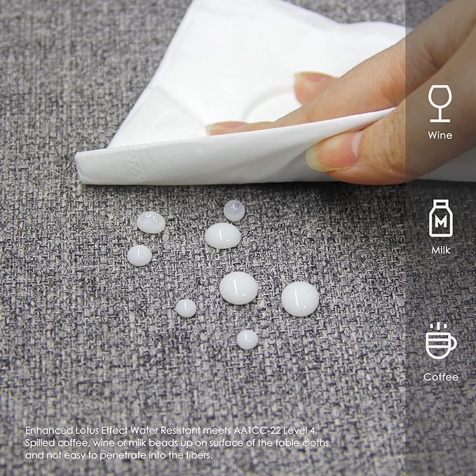 BALCONY & FALCON Rectangle Tablecloth Washable Wrinkle Resistant and Water Proof Table Cloth Decorative Linen Fabric Tablecloths for Dining Parties Kitchen Wedding and Outdoor Use (Gray, 57x85)