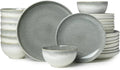 24 Piece Dinnerware Sets for 8, Modern Stoneware Plates and Bowls Sets, Perfect for Family Gatherings & Holiday Celebrations, Easy Cleaning Dishes, Stack Compactly Plate Set, Gradient Green