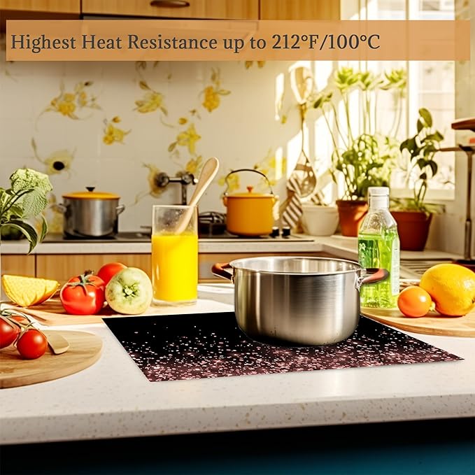 Rose Gold Glitter Placemats Set of 6 Place Mats for Kitchen Table Washable Farmhouse Linen Table Mats Dining Decoration 12x18 Inch