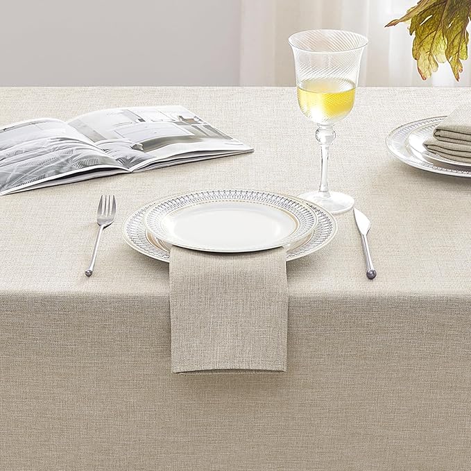 Softalker Large Tablecloths Rectangular 120 x 60 inch Linen Textured Table Cloth Outdoor Waterproof, Stain and Wrinkle Resistant,Sage Green Table Cloths for 6/8 Foot Rectangle Tables Decor for Spring