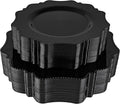 COLOSUS 100pcs Black Plastic Plates - Heavy Duty Black Plastic Plates Disposable for Party/wedding/New Year Include 50pcs Dinner Plates and 50pcs Dessert Plates.