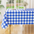 misaya Rectangle Waterproof Vinyl Table Cloth, Buffalo Flannel Backed Tablecloth, Wipeable Plastic Table Cover for Seaside, Picnic, Outdoor (60" x 120", White and Blue)
