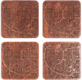 Buffalo, NY Map Coaster by O3 Design Studio, Set of 4, Sapele Wooden Coaster with city map, Multiple city optional, Handmade
