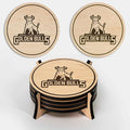 LazerEdge John C Smith Golden Bulls Wooden Coaster Set - Maple Wood - Officially Licensed Product - 4-Pack