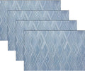 Druable Placemats Set of 4, Plastic Heat-Resistant Non-Slip Vinyl Place Mats Washable Easy to Clean Indoor Outdoor (18"x12", Blue)