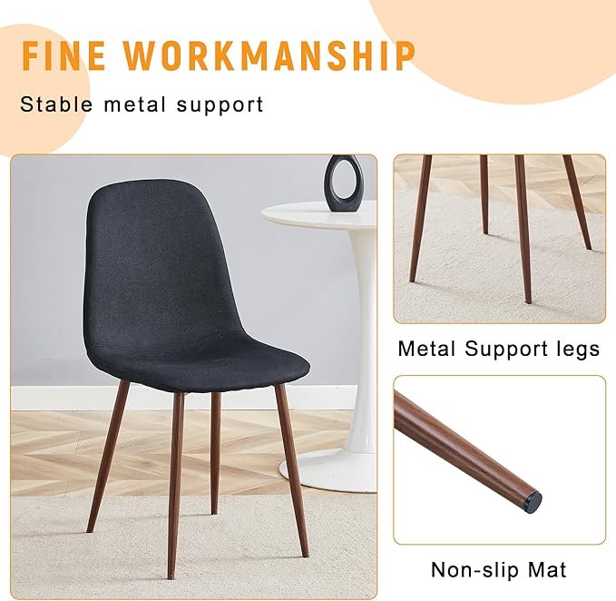 Round Dining Table Set for 6｜42"-54" Extendable Dining Room Table Set｜Wooden Kitchen Table with 6 Chairs｜Mid Century Modern Dinner Table Set with Cross Legs｜Easy Assembly｜Space Saving