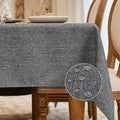 BALCONY & FALCON Rectangle Tablecloth Washable Wrinkle Resistant and Water Proof Table Cloth Decorative Linen Fabric Tablecloths for Dining Parties Kitchen Wedding and Outdoor Use (Gray, 90x132