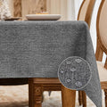 BALCONY & FALCON Rectangle Tablecloth Washable Wrinkle Resistant and Water Proof Table Cloth Decorative Linen Fabric Tablecloths for Dining Parties Kitchen Wedding and Outdoor Use (Gray, 57x85)