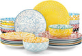 vancasso SELENE Plates and Bowls Set for 6, 24 Pieces Dinnerware Sets, Mircowave and Dishwasher Safe Dishes Set, Porcelain Pastel Dinnerware