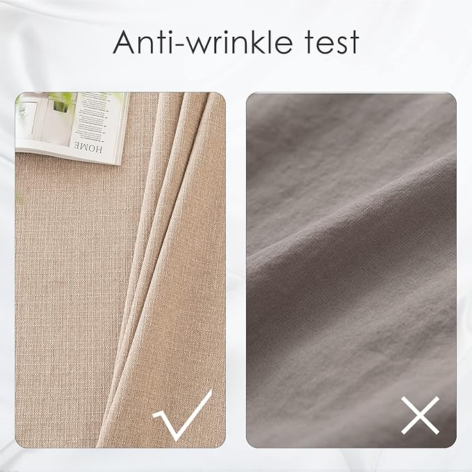 BALCONY & FALCON Round Tablecloth Washable Wrinkle Resistant and Water Proof Table Cloth Decorative Linen Fabric Tablecloths for Dining Parties Kitchen Wedding and Outdoor Use (Beige, 107" Round)