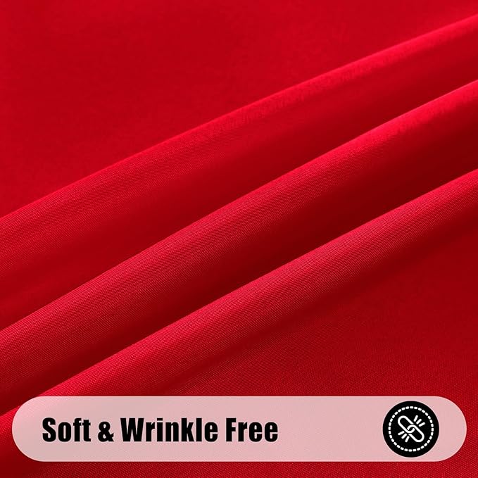 Smiry Rectangle Table Cloth, Waterproof Anti-Scratch Polyester Tablecloth, Decorative Washable Fabric Table Cover for Dining, Buffet, Parties and Outdoor, 60x140, Red