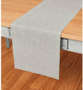 Solino Home Linen Table Runner 60 Inches - 100% Pure Linen Oyster Grey Table Runner 14 x 60 Inch Ideal for Dresser and Coffee Tables, Spring, Easter - Athena
