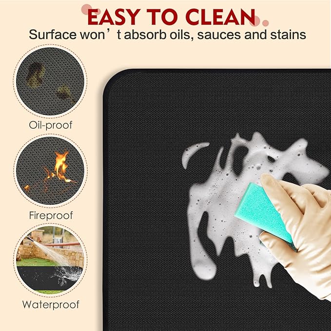 Heat Resistant Mats for Countertop,15x18 in Silicone Heat Resistant Mat for Air Fryer, Fireproof Pad for Coffee Maker,Toaster, Oven, Kitchen Countertop Protector Compatible with Ninja,COSORI, 2PCS