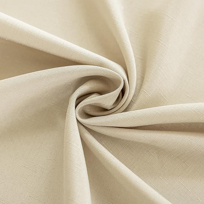 Fabric Beige 54 x 72 Inch Rectangle Table Cloth Faux Linen Textured Water Resistant & Washable Rectangular Tablecloth Anti-Scratch for Dining Kitchen Party