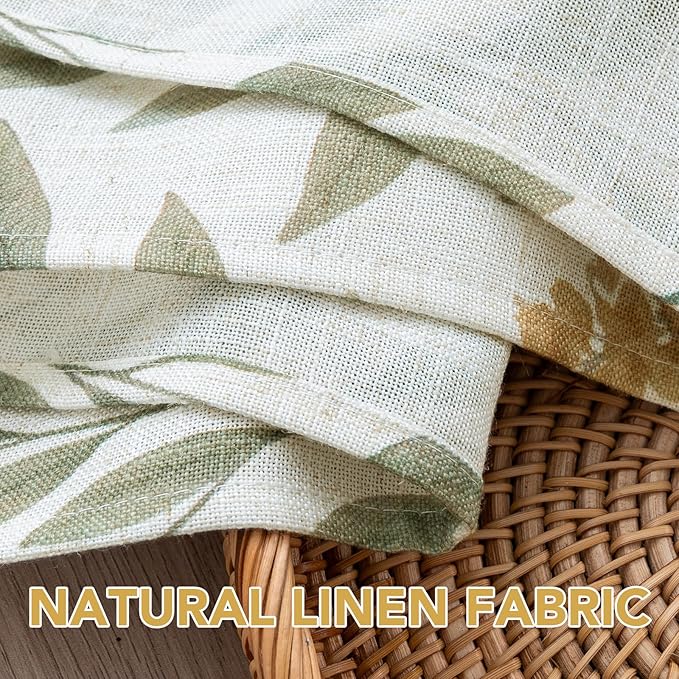 H.VERSAILTEX Linen Table Cloths Floral Printed Tablecloth Spill-Proof Waterproof Table Cover for Dining Buffet Feature Soft and Thick Fabric Wrinkle Free, 60 x 84 Inch, Adela Botanical Motif - Sage