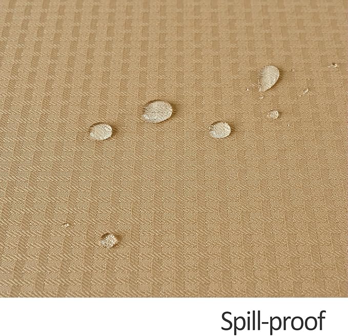 maxmill Tablecloth Weaved Texture Stain Resistant Waterproof, Wrinkle Resistant Washable Table Cloth, Fabric Table Cover for Dining Room, Indoor Outdoor Use, Rectangle 60 x 120 Inch, Beige