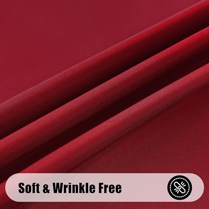 Smiry Rectangle Table Cloth, Waterproof Anti-Scratch Polyester Tablecloth, Decorative Washable Fabric Table Cover for Dining, Buffet, Parties and Outdoor, 52x70, Wine Red