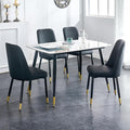 5 Piece Dining Table Set, 4 Chair Dining Table Set, Sintered Stone Kitchen Table Top and Modern Chairs Set of 4 for Kitchen Dining Room, Small Space