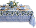 ATOSII Taj 100% Cotton Summer Tablecloth, Block Print Floral Rectangle Table Cloth for Dining Table I Parties Wedding Outdoors, Grand Millenial Decor 60 X 108 Inches I 8 Seater