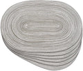 Noctiflorous Oval Braided Placemats Set of 6 Woven 12x18 Inch Non Slip Washable Heat Resistant Place Mats Round Tablemats for Dining Kitchen Party Daily Table Decor Dinner Mats (Gray, 6)