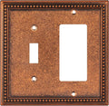 Henne Bery Raised Pearls Decorative Wall Plate Switch Plate Outlet Cover (Toggle/Decorator, Sponged Copper)